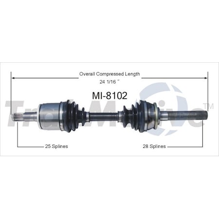Surtrack Axle Cv Axle Shaft, Mi-8102 MI-8102